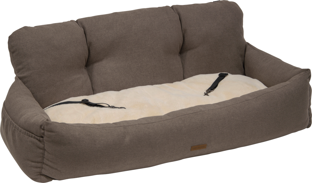 Honden autostoel voor achterbank beige 113cm