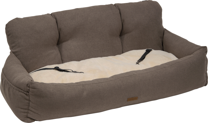Honden autostoel voor achterbank beige 113cm