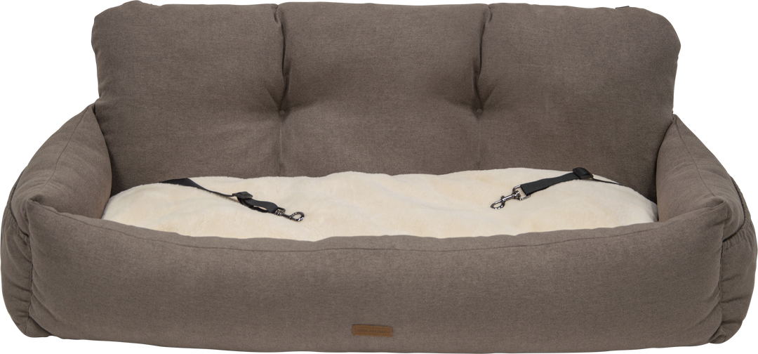 Honden autostoel voor achterbank beige 113cm