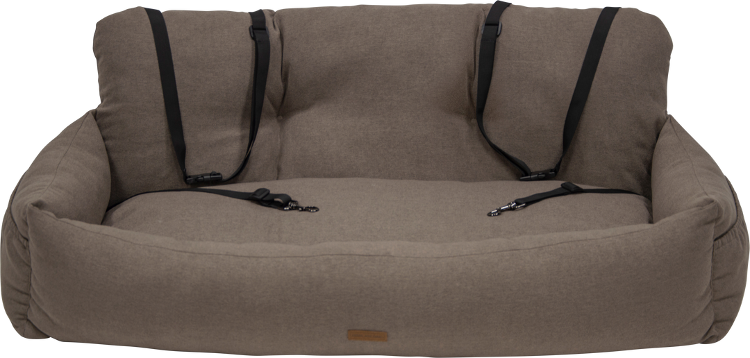 Honden autostoel voor achterbank beige 113cm