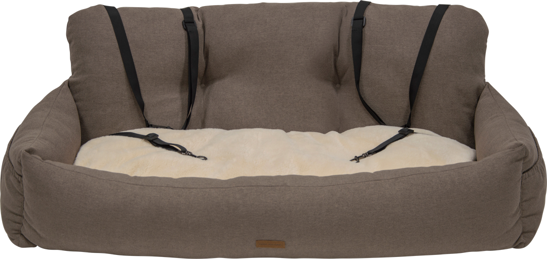 Honden autostoel voor achterbank beige 113cm