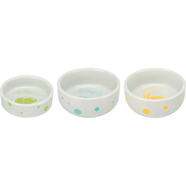 Trixie voer/waterbak konijn keramiek 11cm