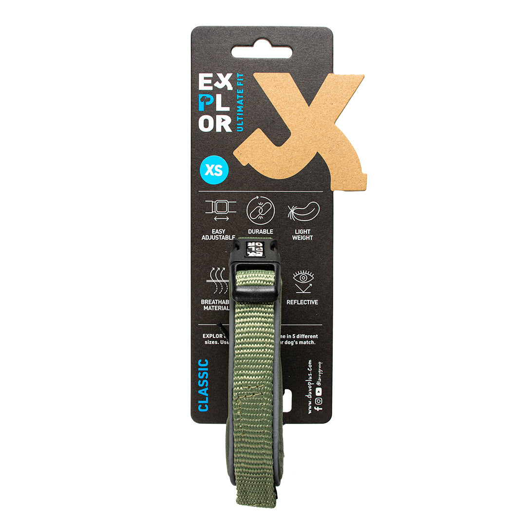 Fit comfy halsband EXPLOR reflecterend groen