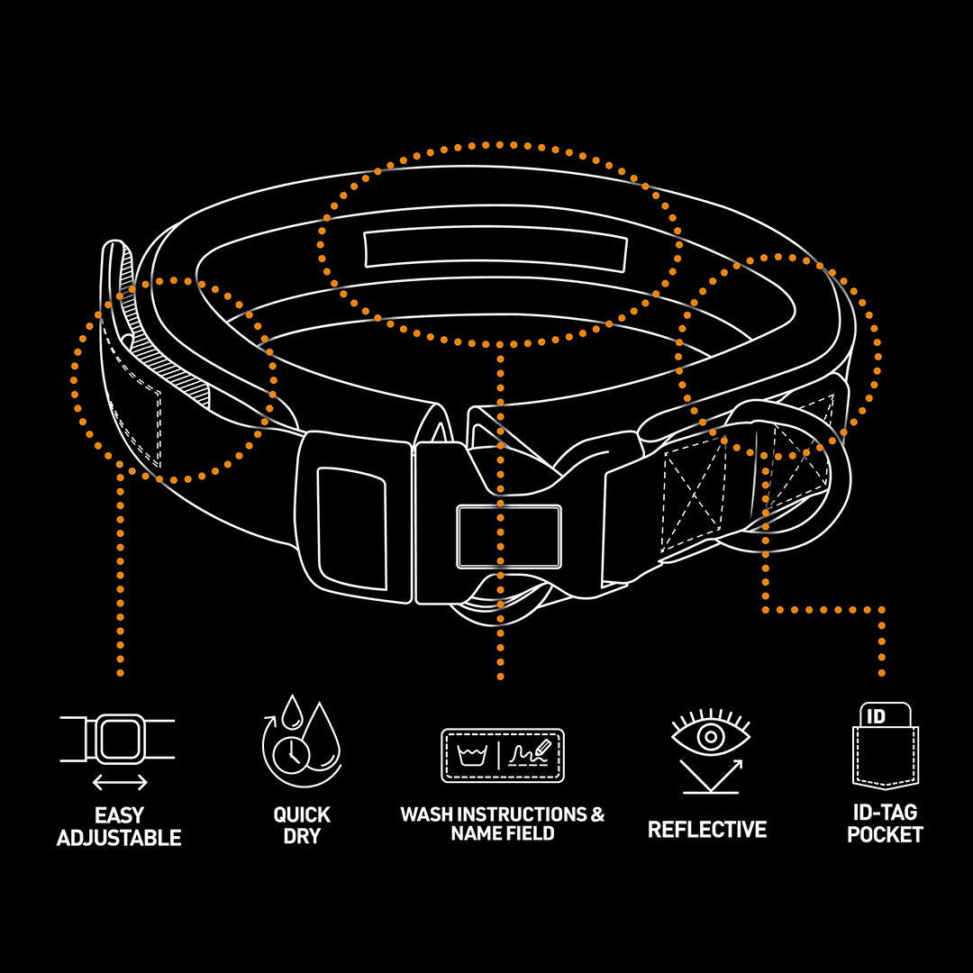 Fit comfy halsband EXPLOR reflecterend groen