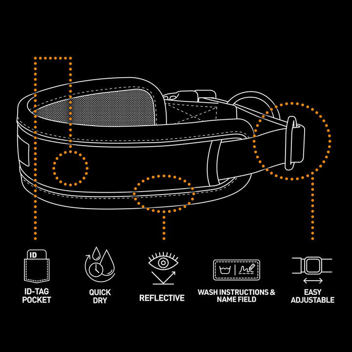 Reflecterende halsband EXPLOR fit control zwart
