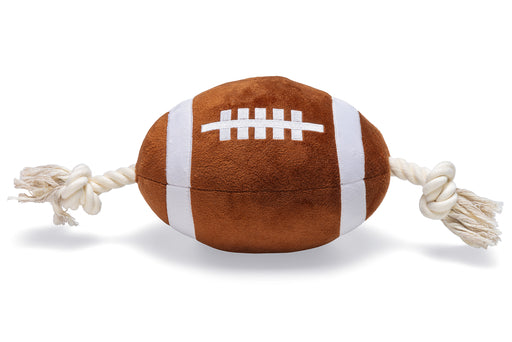 BZ pluche rugbybal met touw 37 cm