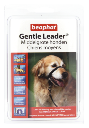 Gentle leader zwart medium - Pip & Pepper by Dierenspeciaalzaak Huysmans