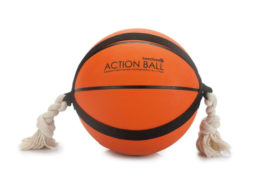 Action Basketbal met touw 24cm - Pip & Pepper by Dierenspeciaalzaak Huysmans