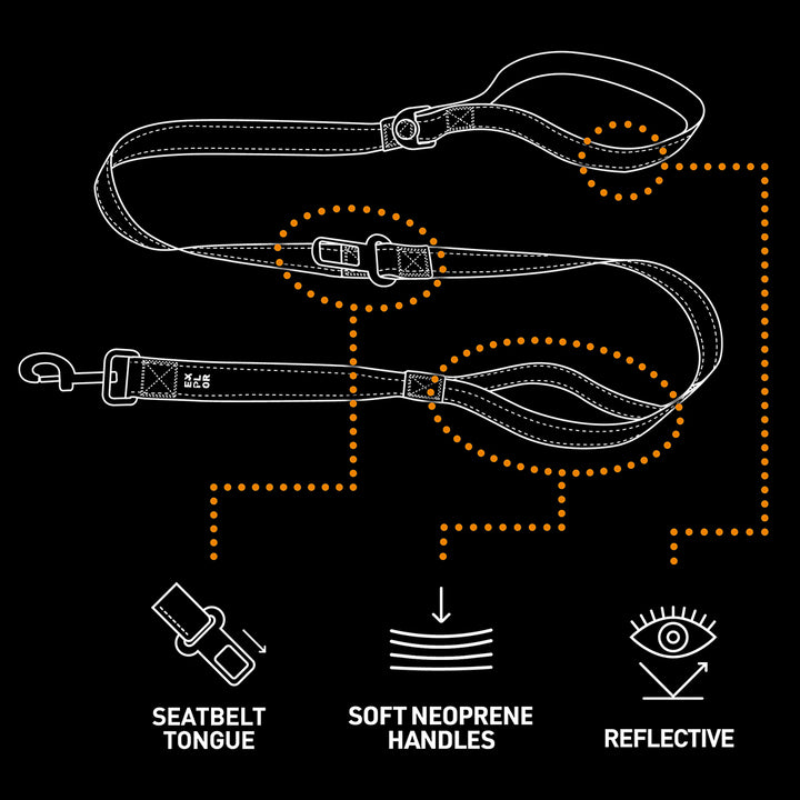 Ultimate fit on the road leiband safety silver 130 cm - Pip & Pepper by Dierenspeciaalzaak Huysmans