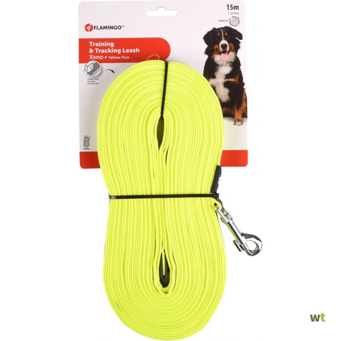 Zoeklijn en trainingslijn xeno fluo 15 meter - Pip & Pepper by Dierenspeciaalzaak Huysmans