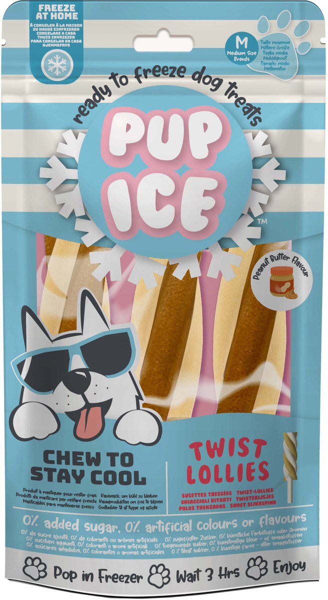Hondenijsje twist lollie peanut
