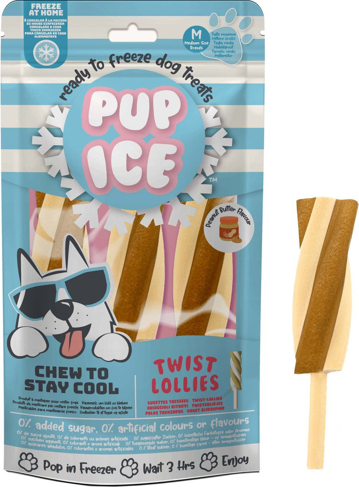 Hondenijsje twist lollie peanut