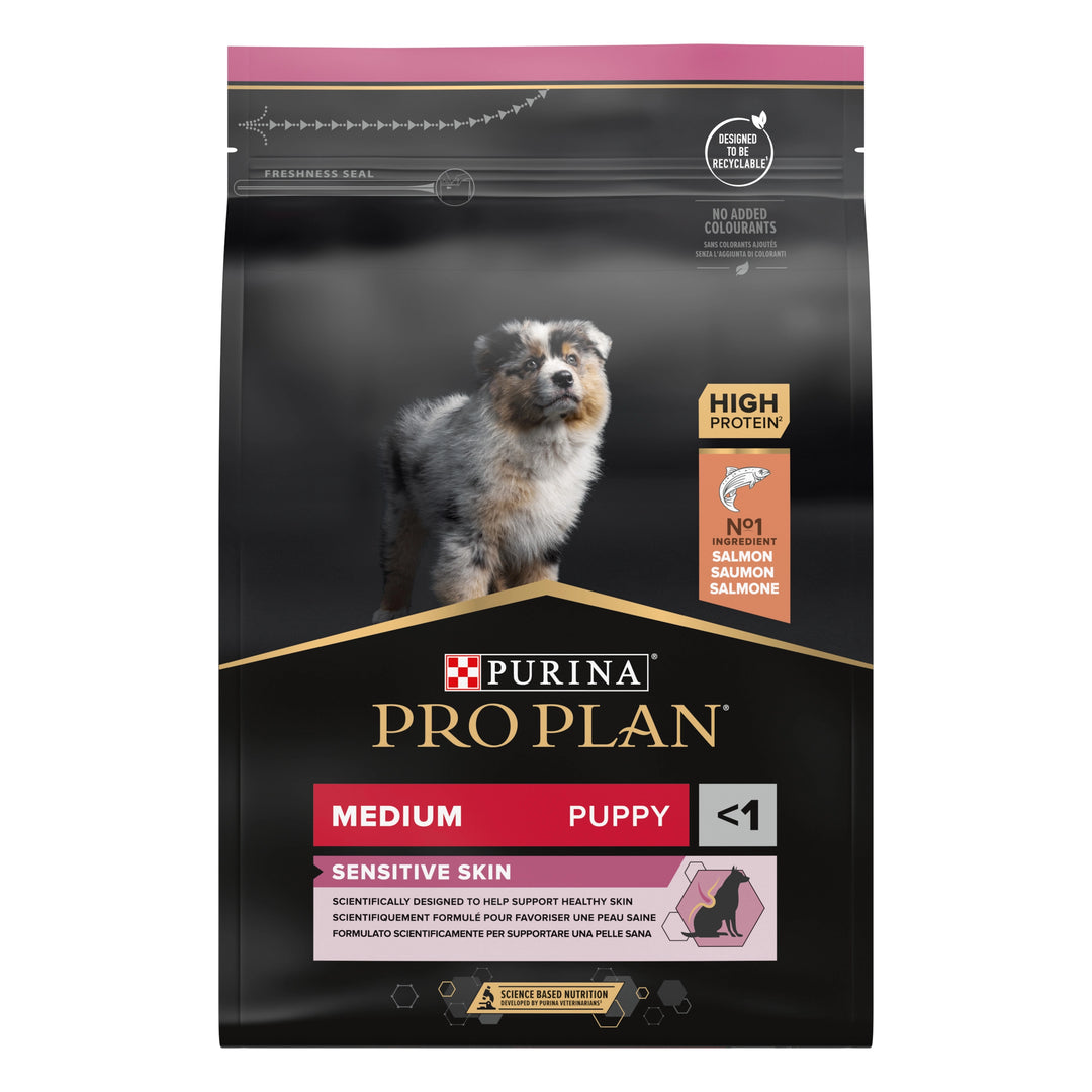 Pro Plan Opti Derma medium puppy sensitive skin zalm