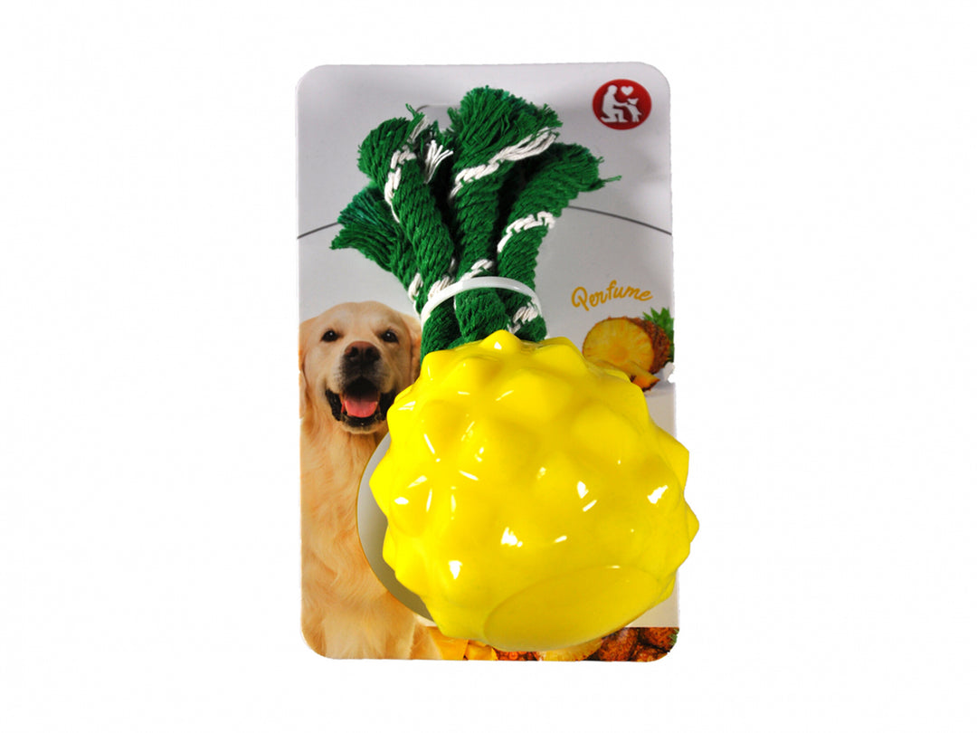Speelgoed hond gele ananas