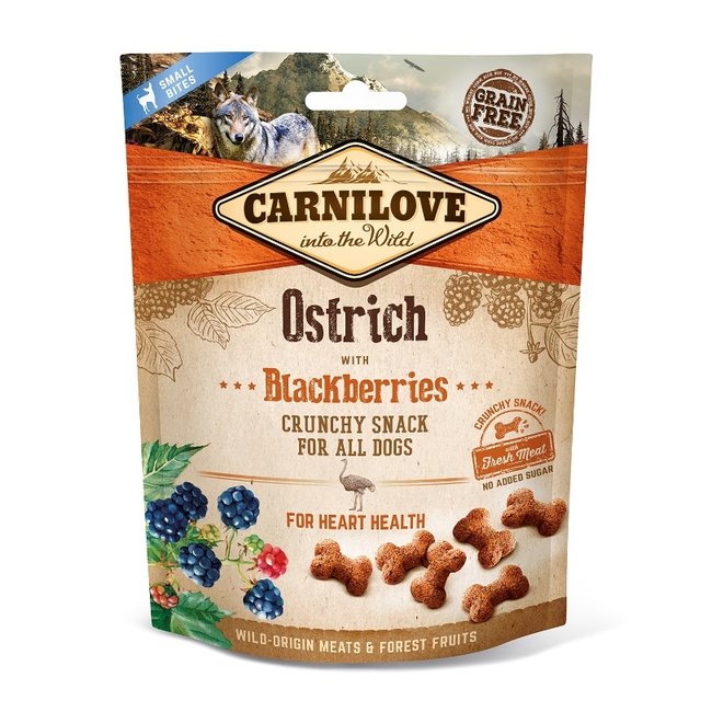 Carnilove crunchy snack struisvogel en zwarte bes 200gr