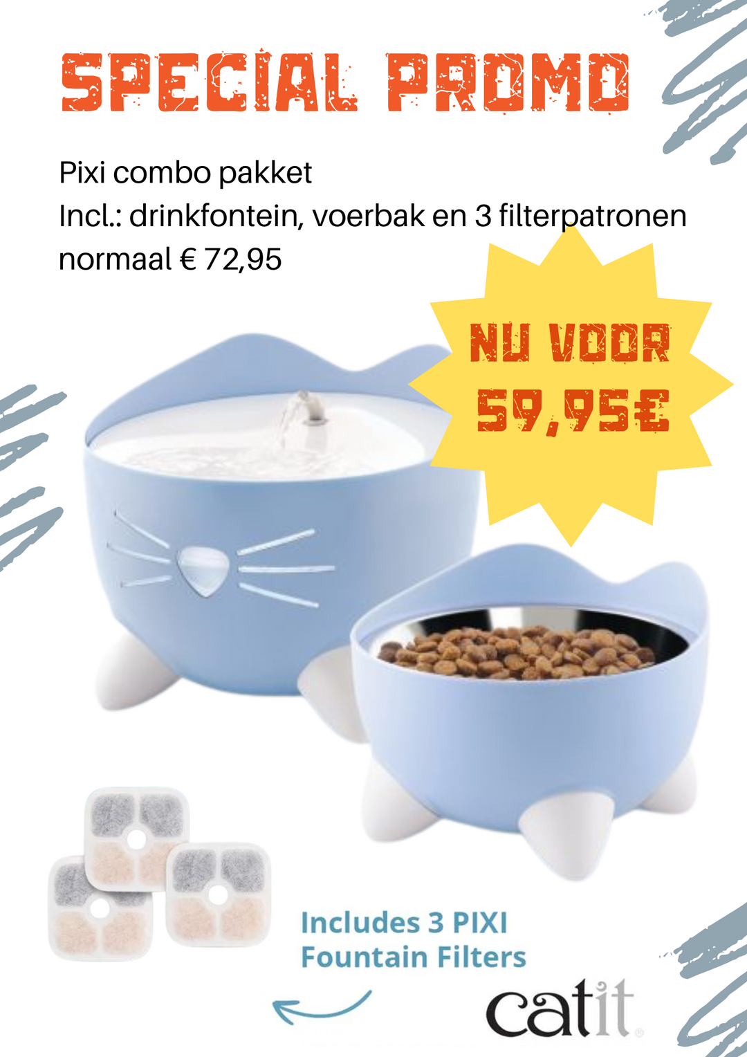 Cat it pixi drinkfontein combo wit