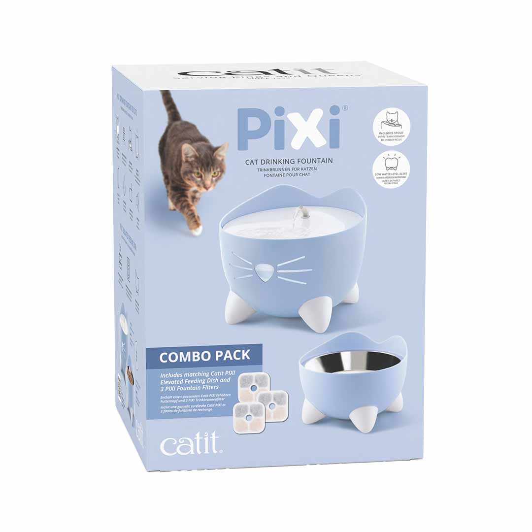 Cat it pixi drinkfontein combo blauw