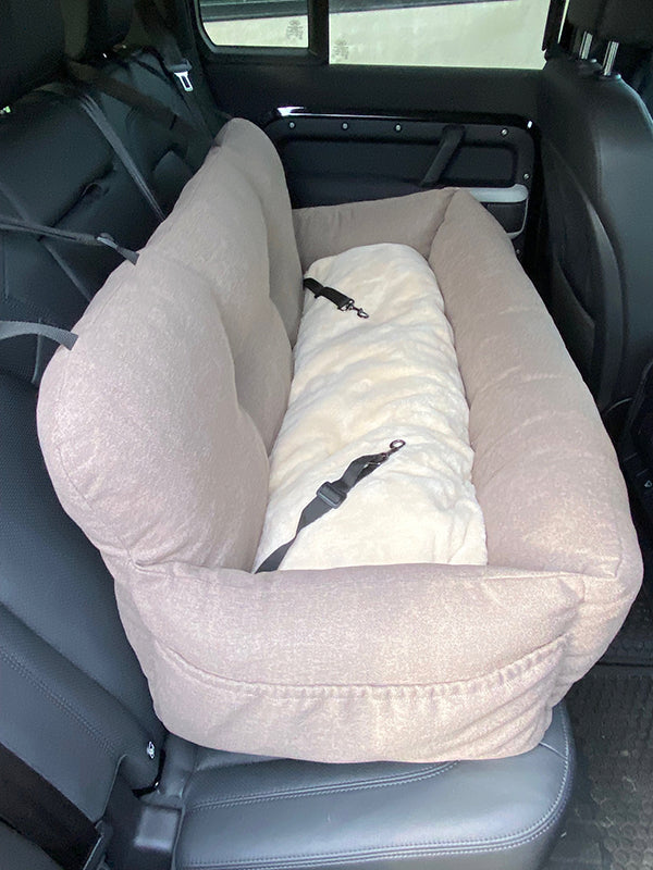 Honden autostoel voor achterbank bruin 113cm