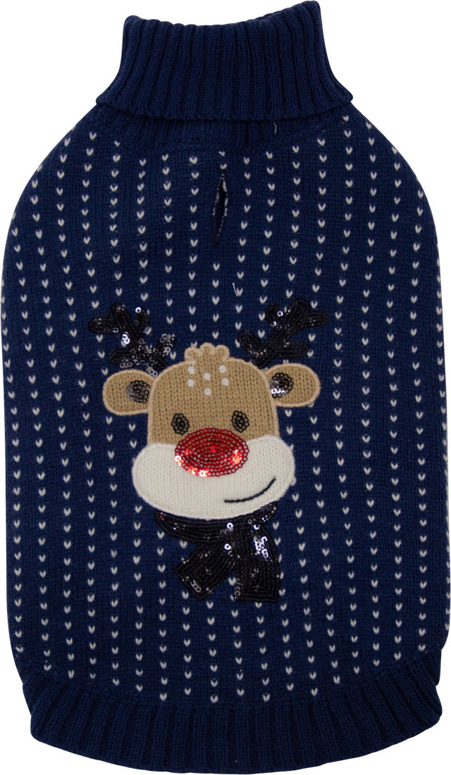 Kersttrui rendier blauw