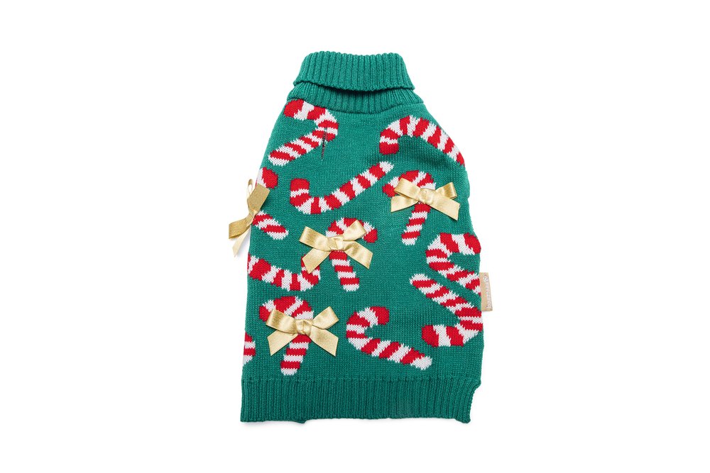 Kersttrui hond Candy canes hond M