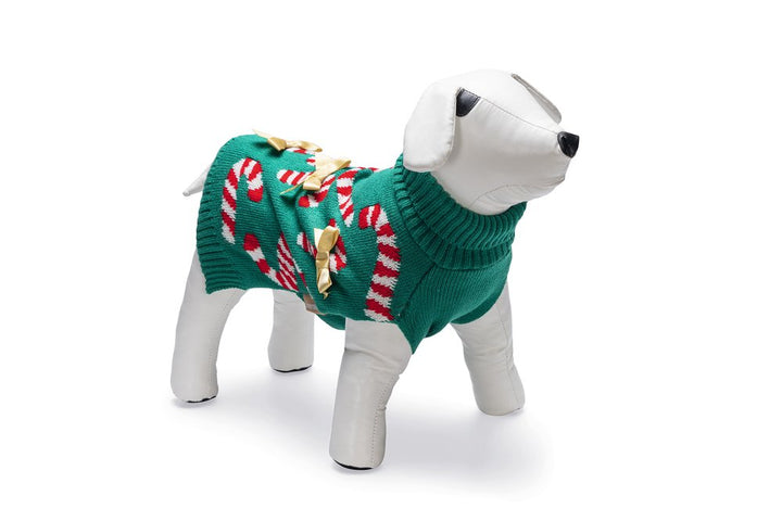 Kersttrui hond Candy canes hond M