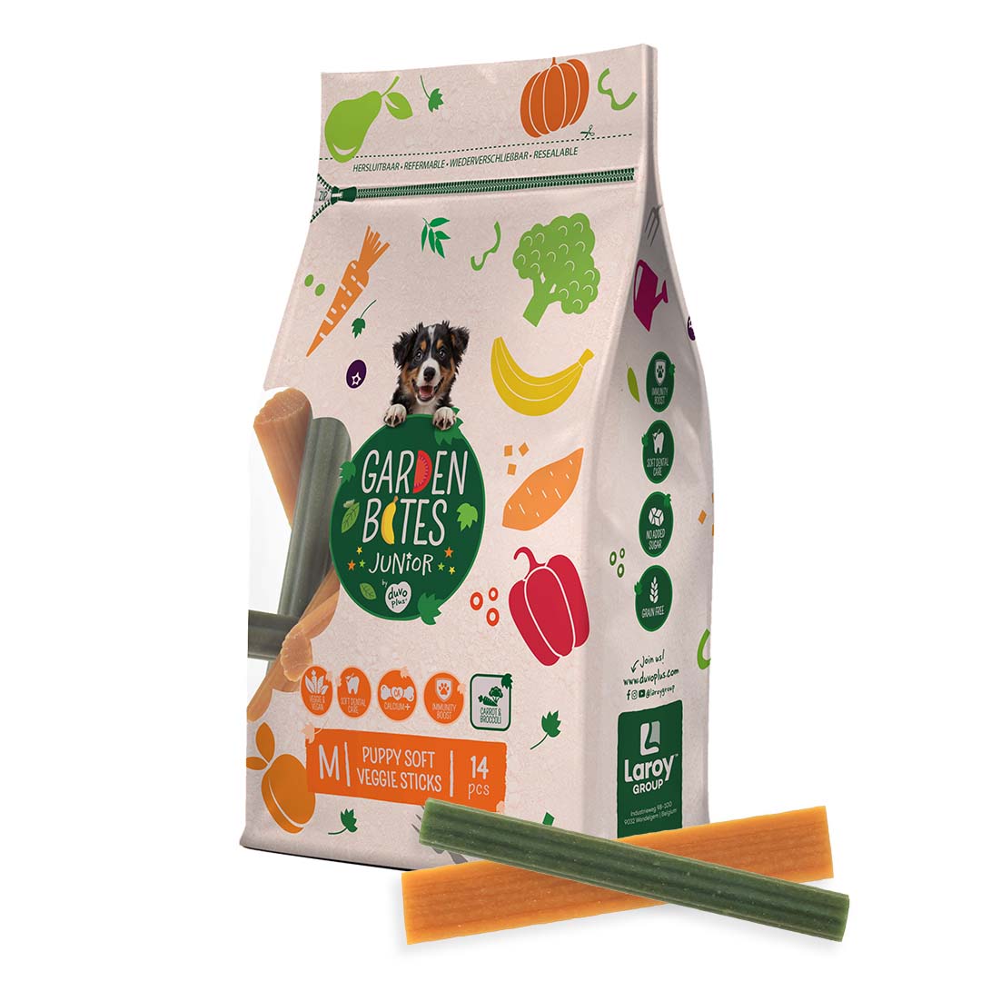 Garden bites puppy soft veggie sticks M 12cm 14st