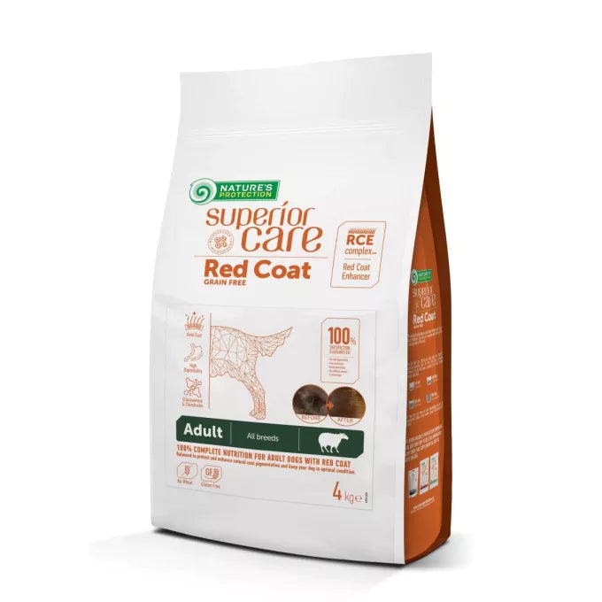 Superior care voor honden met rode vacht adult lam 4kg