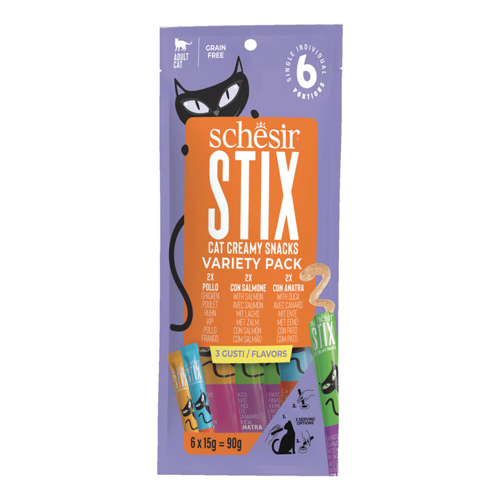 Schesir kattensnack stix variety pack 6x15g