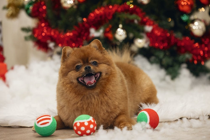 Kerst tennisballen 3st