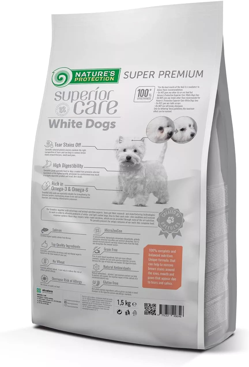 Superior care voor witte honden adult small zalm 1.5kg
