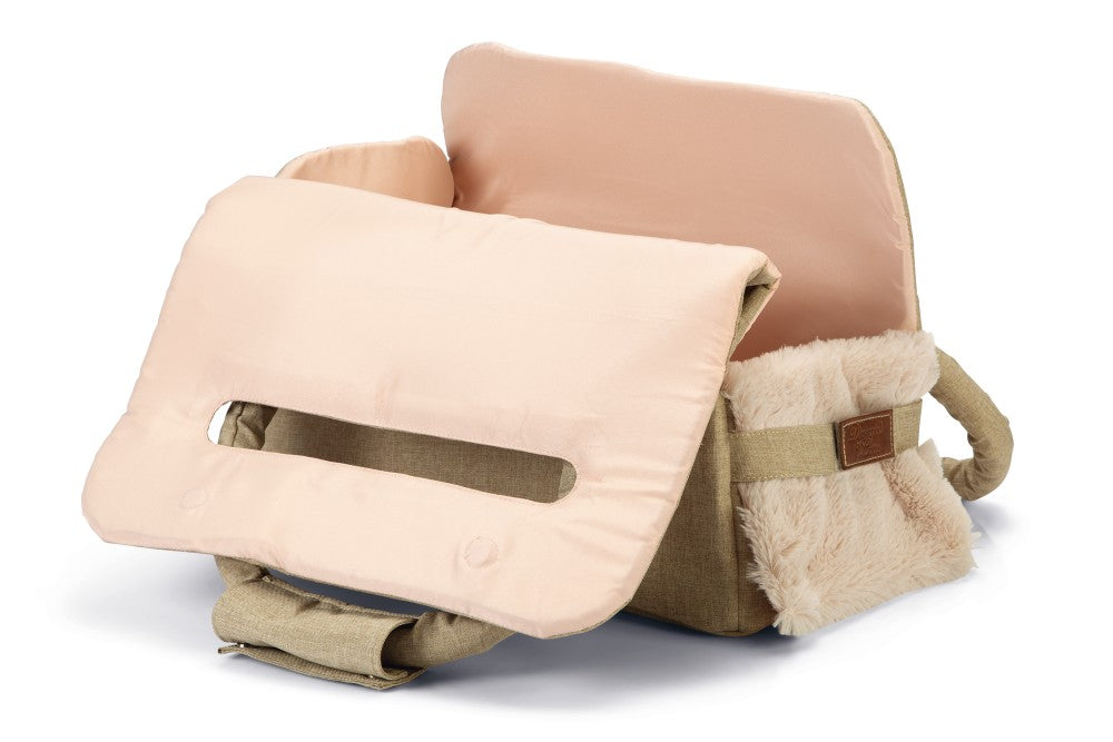 DBL Draagtas Wanza beige/roos - Pip & Pepper by Dierenspeciaalzaak Huysmans