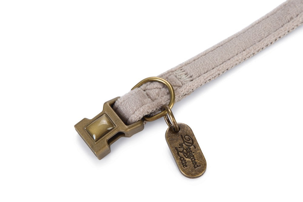 Halsband velura grijs - Pip & Pepper by Dierenspeciaalzaak Huysmans