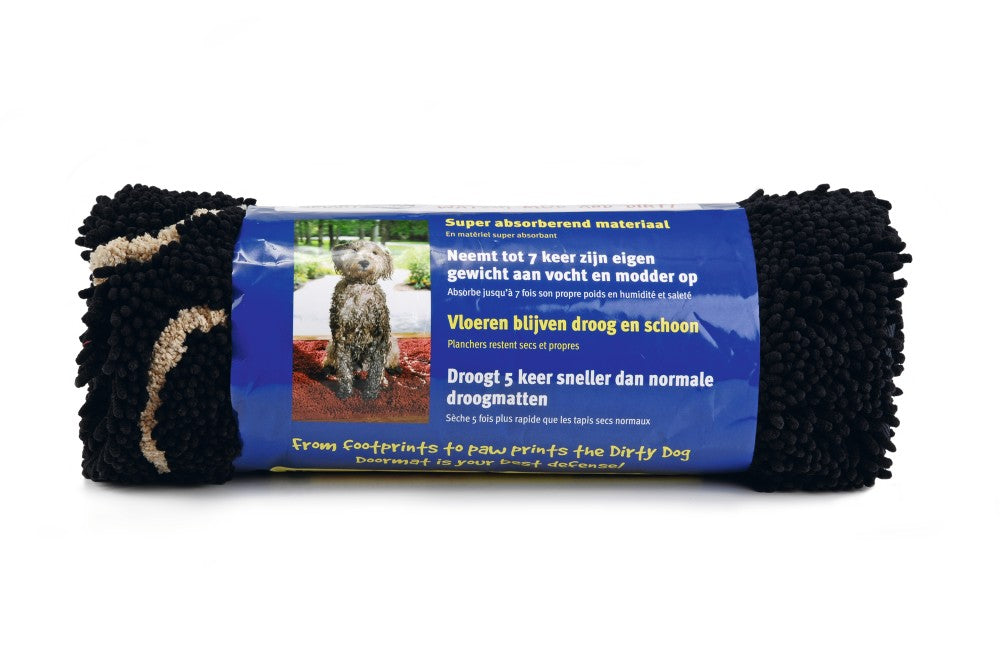 Dirty dog droogloop mat 90x66cm zwart - Pip & Pepper by Dierenspeciaalzaak Huysmans