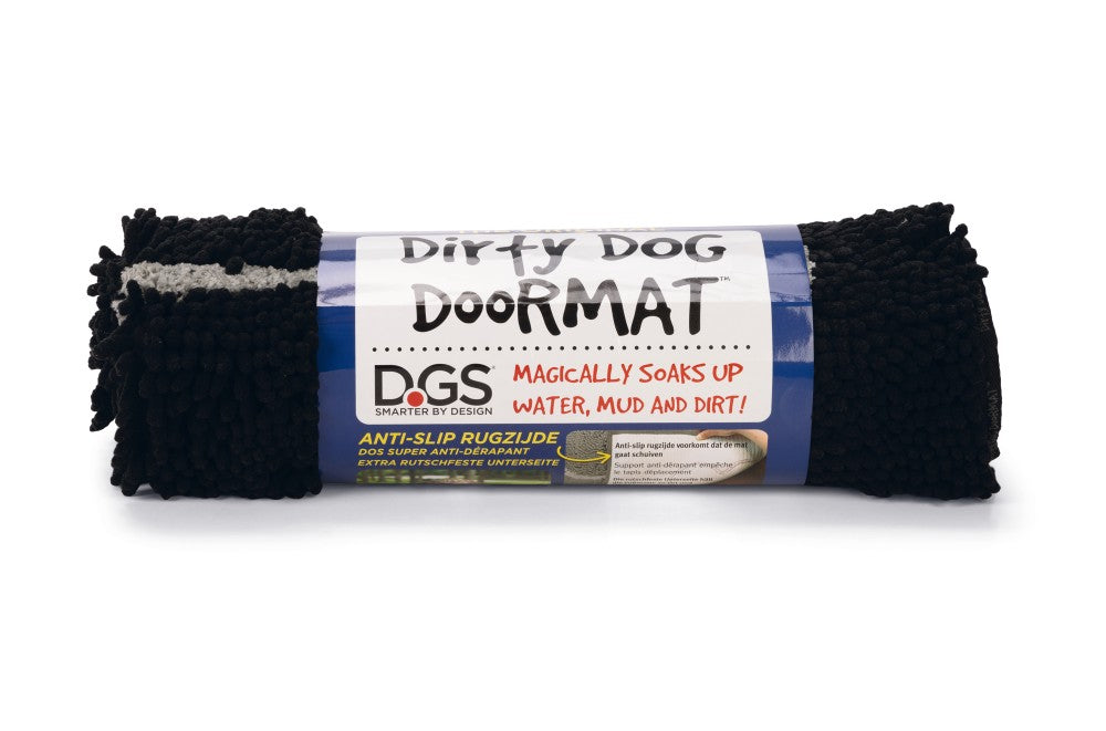 Dirty dog droogloop mat 80x50cm zwart - Pip & Pepper by Dierenspeciaalzaak Huysmans