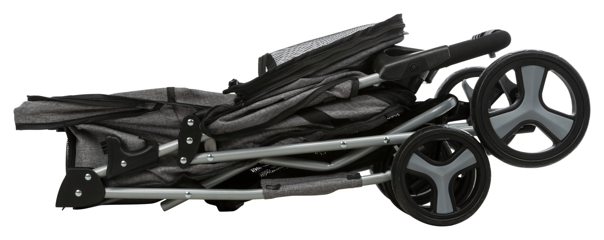 Hondenbuggy zwart/grijs 4 wielen - Pip & Pepper by Dierenspeciaalzaak Huysmans
