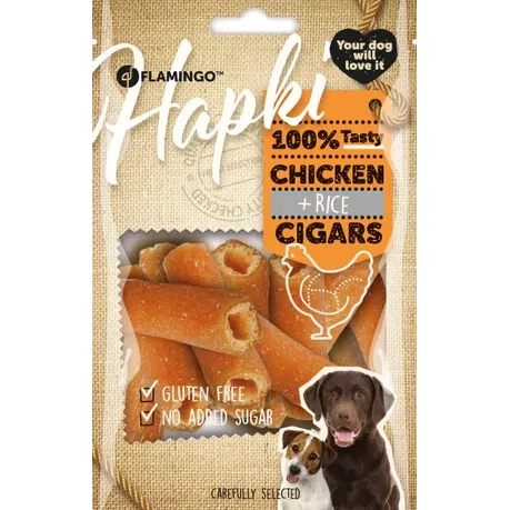Hapki kip en rijstsigaar 85gr - Pip & Pepper by Dierenspeciaalzaak Huysmans