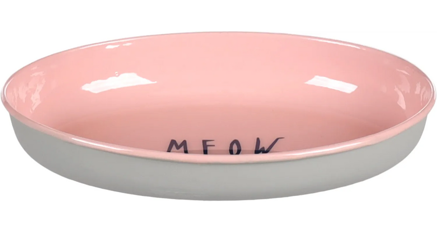 Eet- en drinkpot kat nell roze ovaal - Pip & Pepper by Dierenspeciaalzaak Huysmans