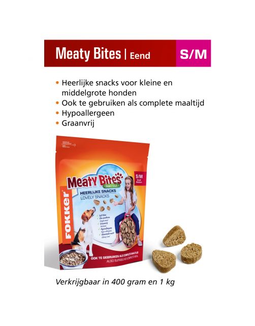 Fokker dog meaty bites smal/medium 1kg - Pip & Pepper by Dierenspeciaalzaak Huysmans