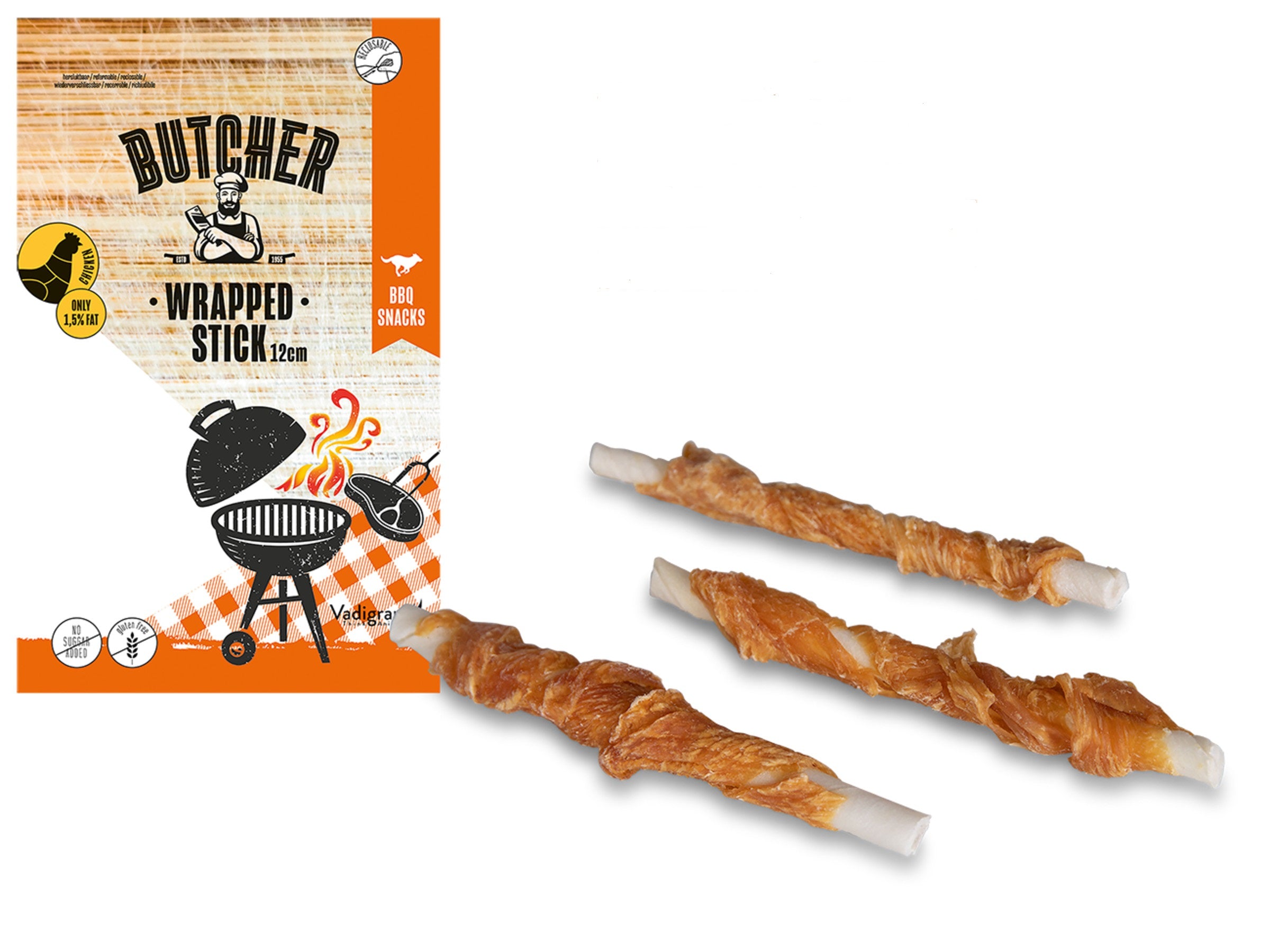 Chicken Wrapped stick 12 cm - Pip & Pepper by Dierenspeciaalzaak Huysmans