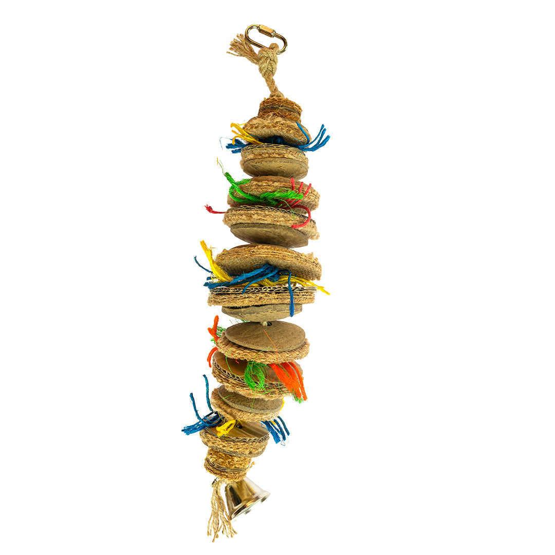 Vogelspeelgoed sisal koker cocos meerkleurig - Pip & Pepper by Dierenspeciaalzaak Huysmans