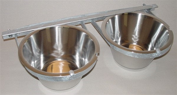 Eetpotten dubbel RVS hanger + potten - Pip & Pepper by Dierenspeciaalzaak Huysmans