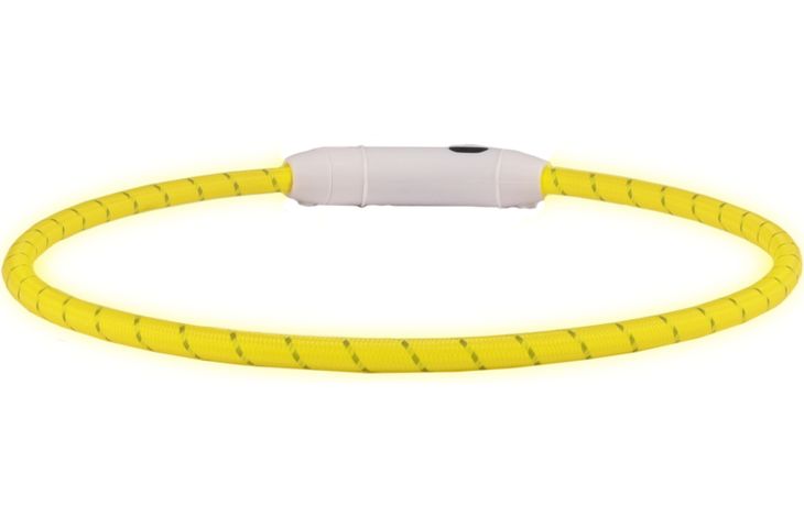 Lichtgevende halsband led visio light nylon geel - Pip & Pepper by Dierenspeciaalzaak Huysmans