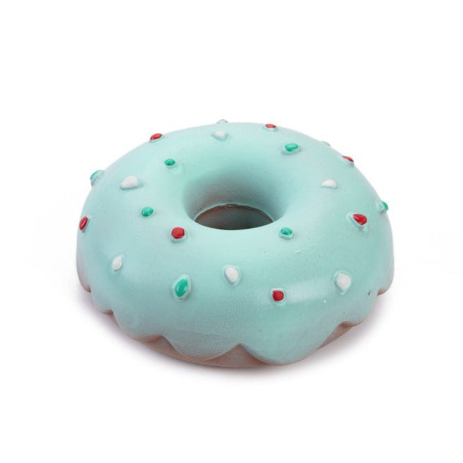 Latex Doggy Donuts hondenspeeltje blauw - Pip & Pepper by Dierenspeciaalzaak Huysmans