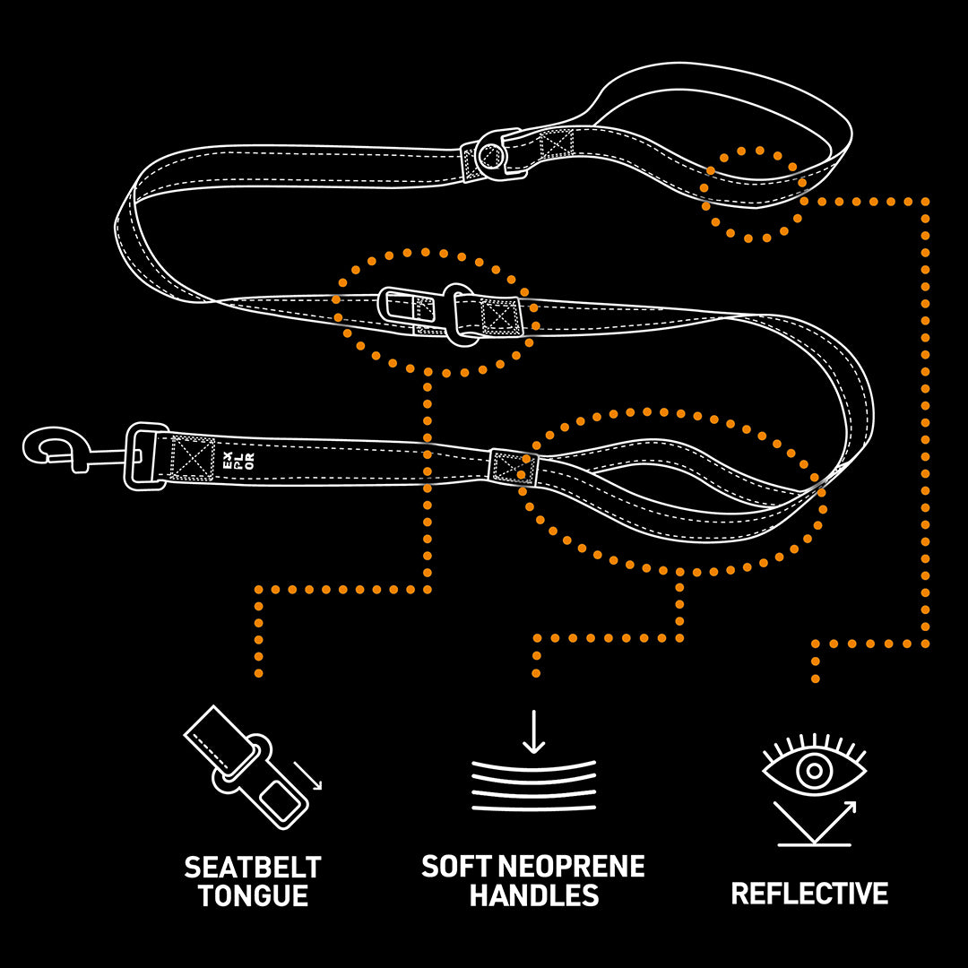 Ultimate fit on the road leiband safety silver 130 cm - Pip & Pepper by Dierenspeciaalzaak Huysmans