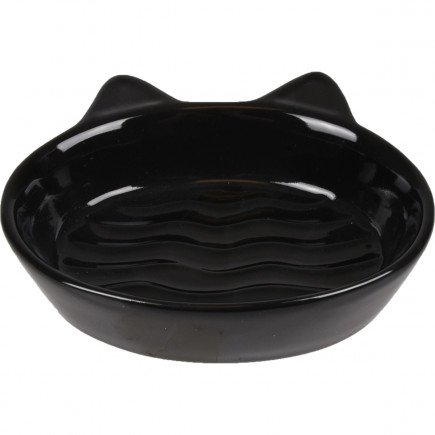 Keramisch eetbowl kattengezicht zwart - Pip & Pepper by Dierenspeciaalzaak Huysmans