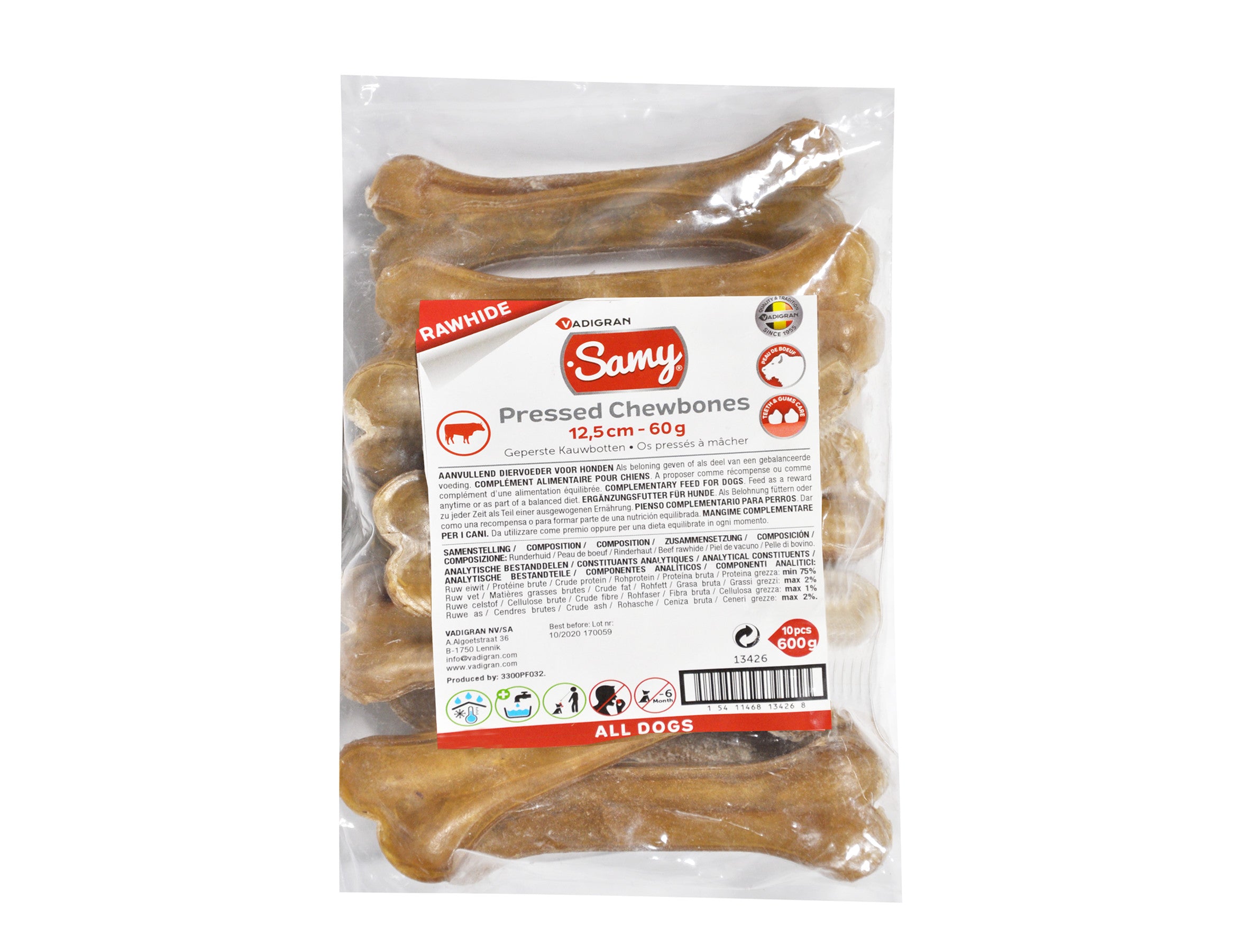 Kauwbeen geperst 60gr/12,5cm - Pip & Pepper by Dierenspeciaalzaak Huysmans