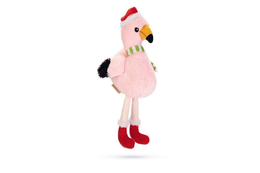Kerst roze flamingo pluche 42 cm - Pip & Pepper by Dierenspeciaalzaak Huysmans
