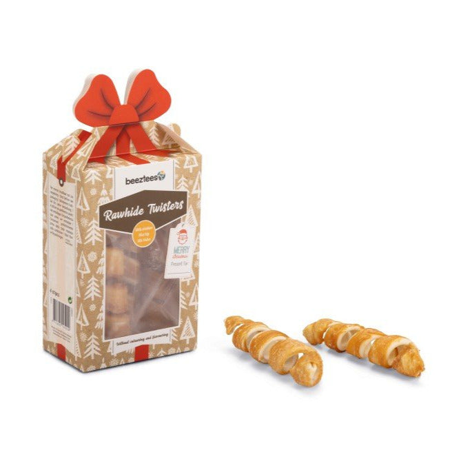 Kerst kauwtwisters kip 4st - Pip & Pepper by Dierenspeciaalzaak Huysmans