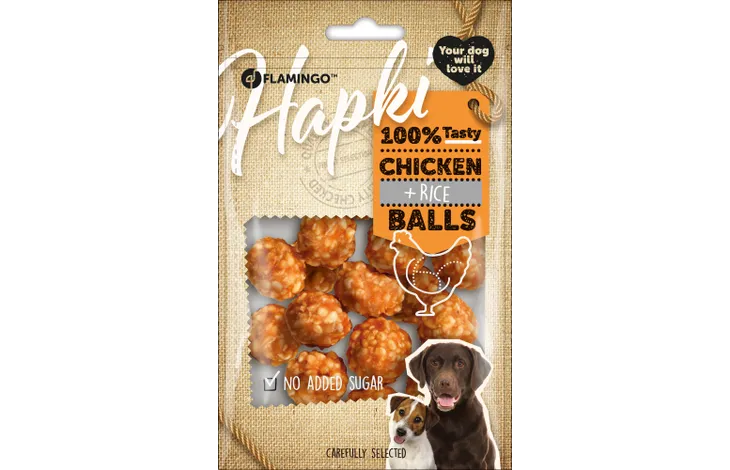 Hapki chicken & rice balls 75gr - Pip & Pepper by Dierenspeciaalzaak Huysmans