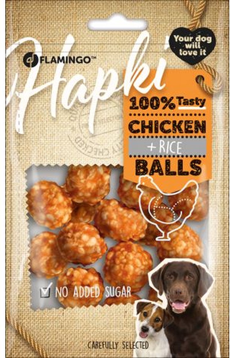 Hapki chicken & rice balls 75gr - Pip & Pepper by Dierenspeciaalzaak Huysmans